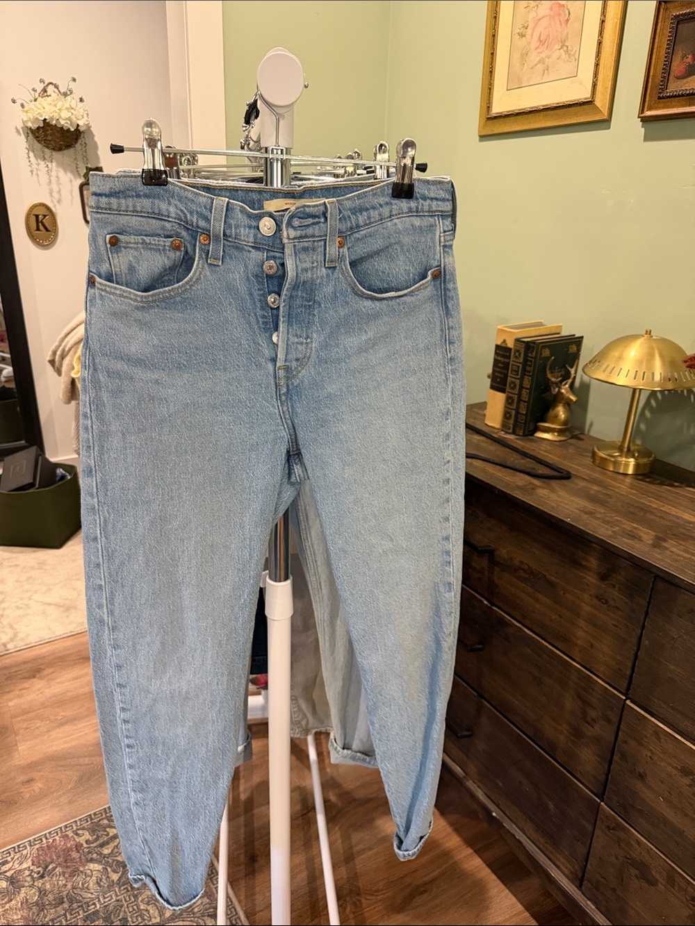 Levi's Light Blue Women's High-Rise Straight Leg Jeans - Button Fly